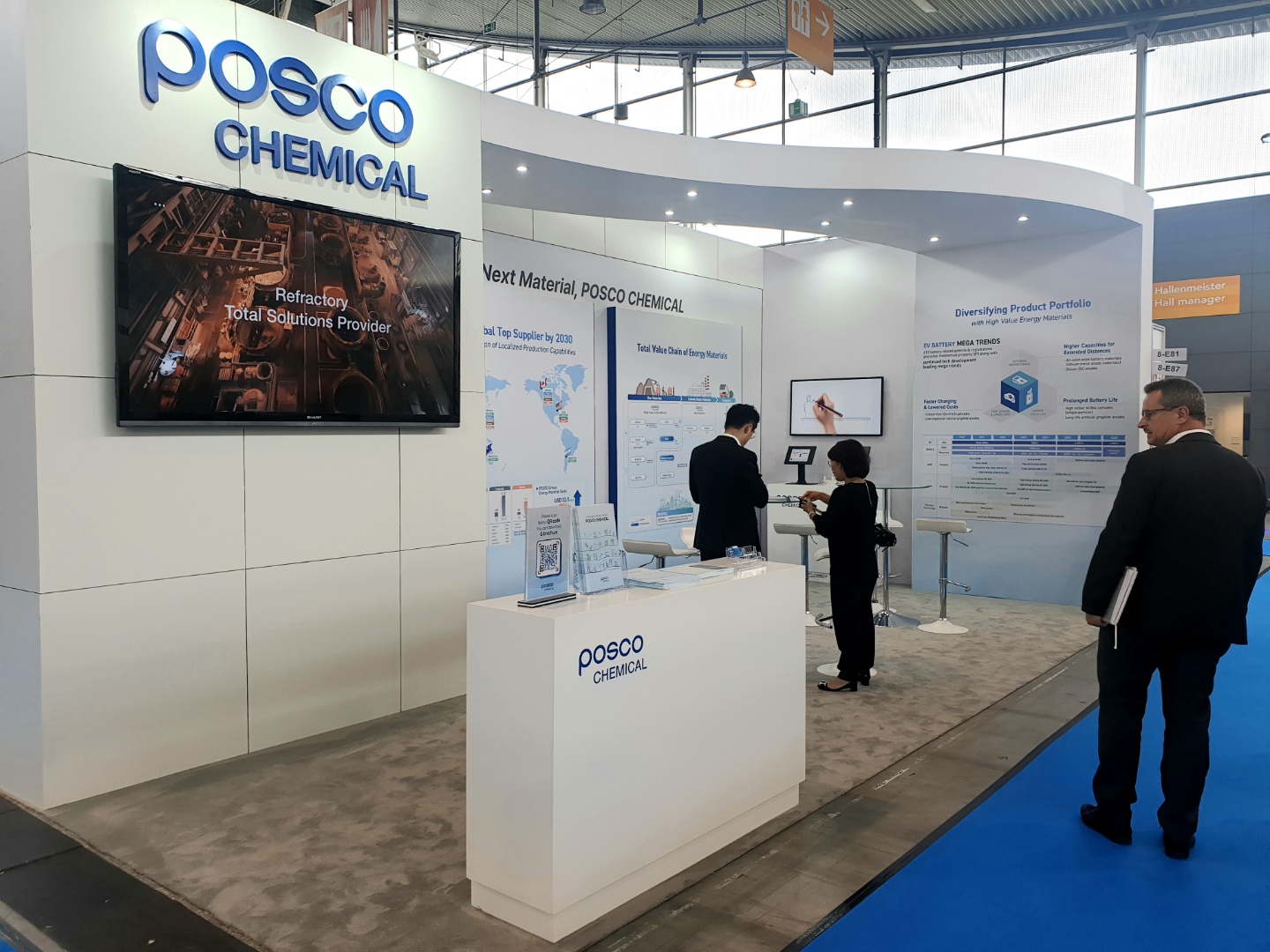 2022 The Battery Show Europe에 참가한 포스코케미칼의 부스 모습