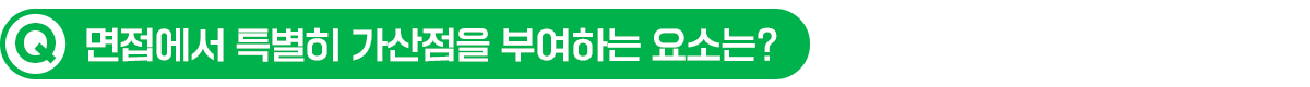 Q. 면접에서 특별히 가산점을 부여하는 요소는?