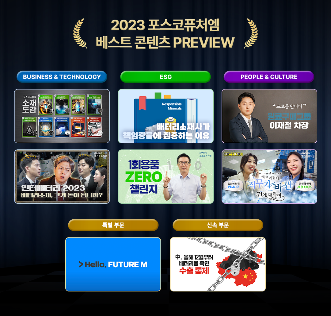 2023 포스코퓨처엠 베스트 콘텐츠 PREVIEW