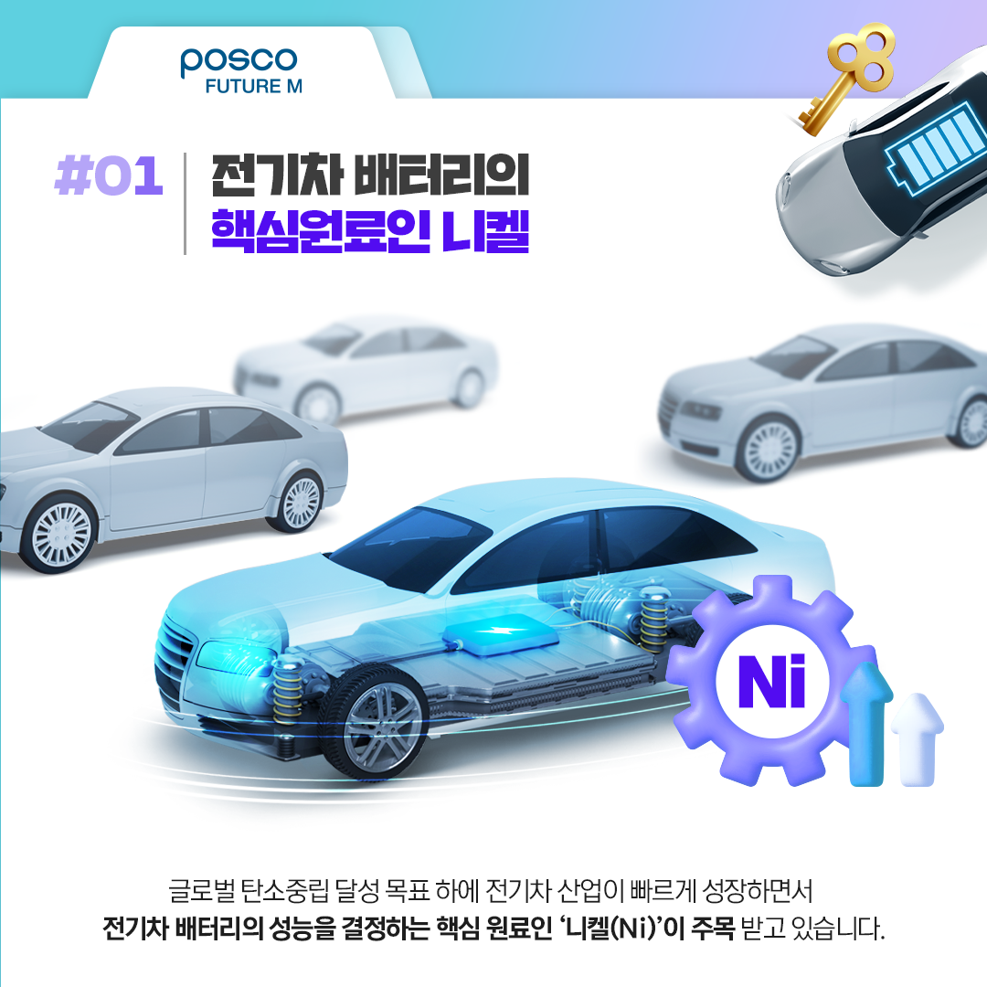 글로벌 탄소중립 달성 목표 하에 전기차 산업이 빠르게 성장하면서 전기차 배터리의 성능을 결정하는 핵심 원료인 니켈이 주목 받고 있습니다.
